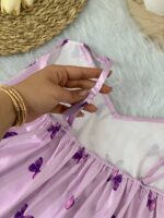 سارافون ساتن طرح پروانه بنفش - Image 4